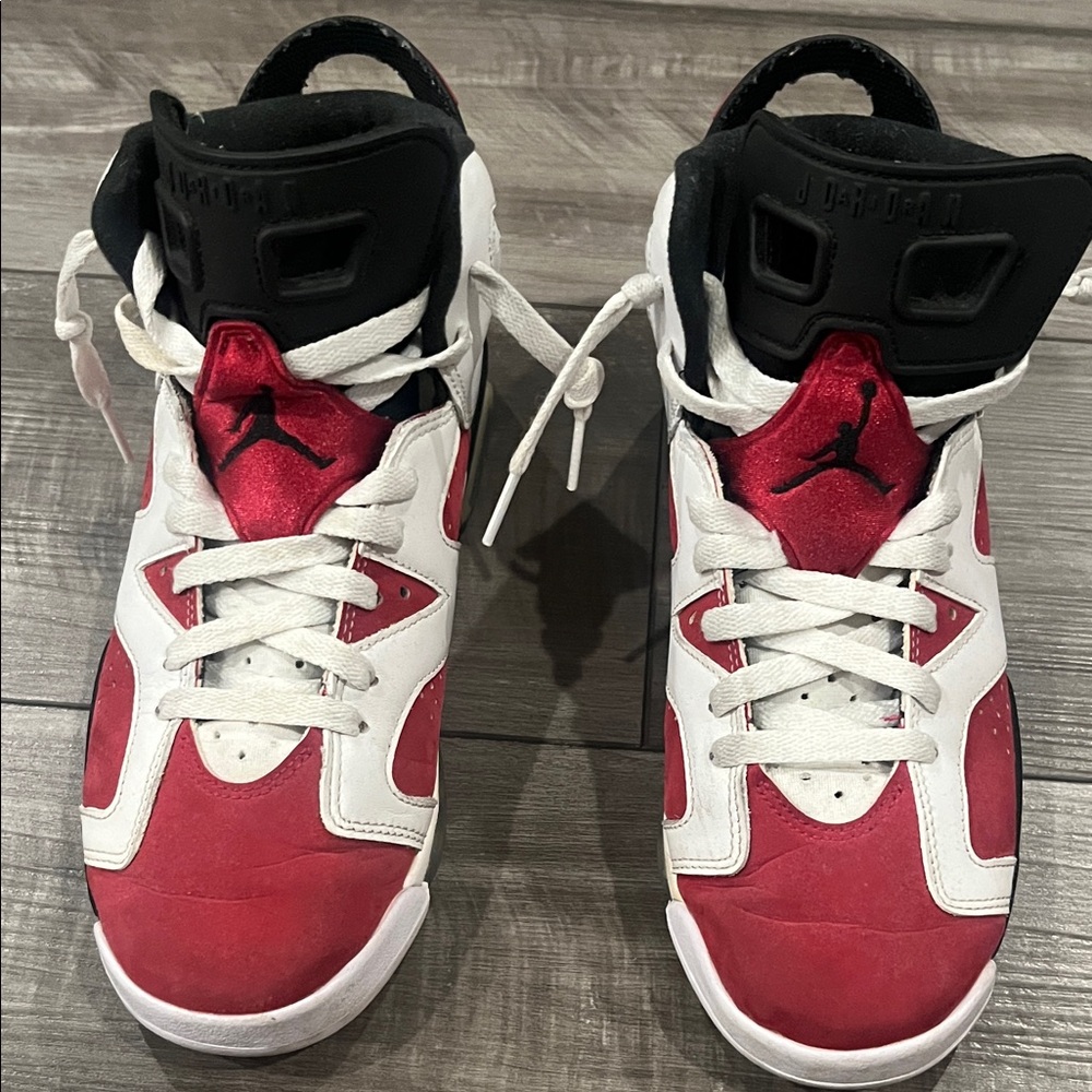 Jordan Kids Red and White High-Top Sneakers